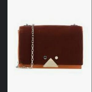 Brown & Orange velvet Emporio Armani crossbody bag